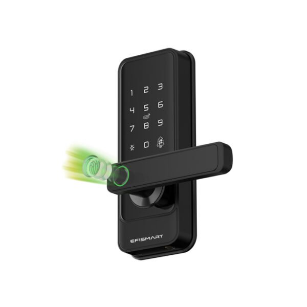 Fechadura Inteligente 35-60mm C/ Impressão Digital / Leitor Cartão / Teclado