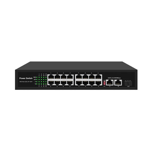 Switch POE AI 16CH + 2 Portas Uplink 1000Mbps