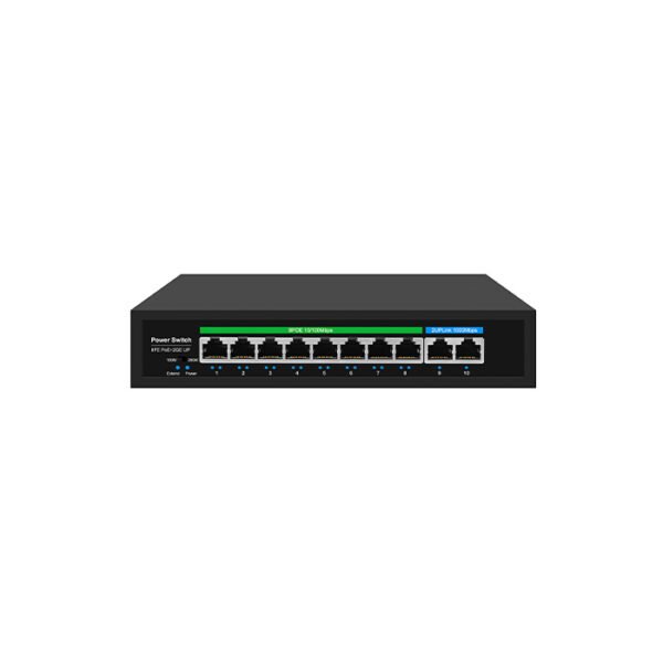 Switch POE AI 8CH + 2 Portas Uplink 1000Mbps