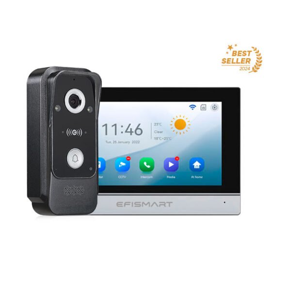 KIT 4 Fios Monitor 10” + Posto Externo 2MP C/Leitor Cartão