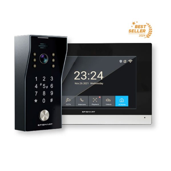 KIT 2 Fios Monitor 7” + Posto Externo 2MP C/Leitor Cartão