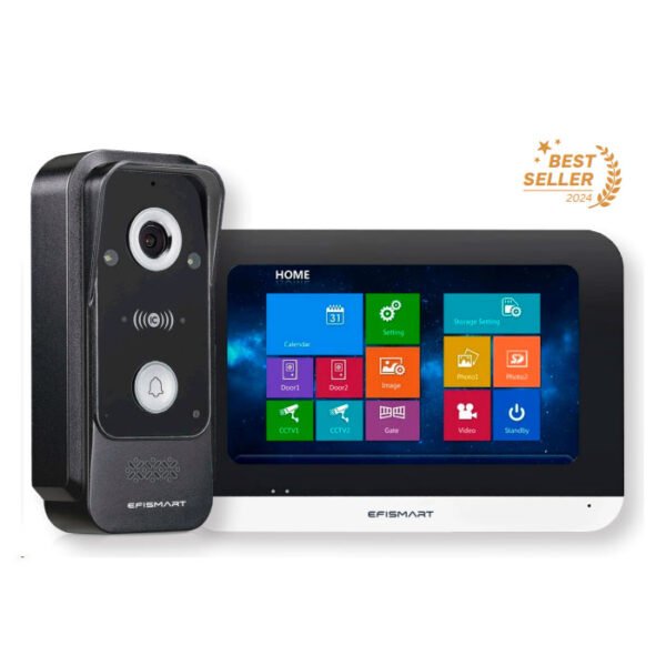 KIT Vídeo Porteiro Monitor 7'' + Posto Externo 2MP C/Leitor RFID