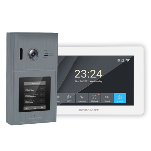 KIT POE Monitor 7'' WIFI + Posto Externo 4.3'' Digital