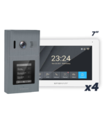 KIT POE 4x Monitores 7'' WIFI + Posto Externo 4.3'' Digital