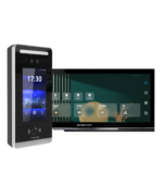 KIT POE Monitor 12" Android WIFI + Posto Externo C/Reconhecimento Facial Cartão RIFD