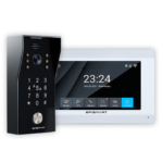 KIT 2 Fios Monitor 7" + Posto Externo C/Teclado / Cartão RIFD / Impre. Digital  WIFI