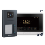 KIT 2 Fios 4x Monitores 7" WIFI + Posto Externo 4 Botões