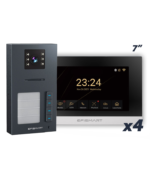 KIT 2 Fios 4x Monitores 7" WIFI + Posto Externo 4 Botões