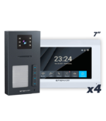 KIT 2 Fios 4x Monitores 7" WIFI Tuya + Posto Externo 4 Botões