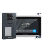 KIT 2 Fios 4x Monitores 10.1" WIFI + Posto Externo 4 Botões