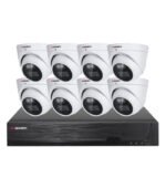 Sistema CCTV AHD - 8x Câmara Dome 5MP + Gravador AHD/IP 8CH 5MP