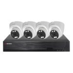 Sistema CCTV POE - 4x Câmara Dome 4MP C/Deteção Movimento/Visão Nocturna + Gravador 4CH/IP 10CH 4K | Tuya