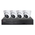 Sistema CCTV POE - 4x Câmara Dome 4K C/Visão Nocturna + Gravador POE 4CH/IP 10CH 4K