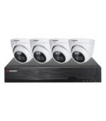 Sistema CCTV POE - 4x Câmara Dome 4K C/Visão Nocturna + Gravador POE 4CH/IP 10CH 4K