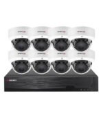 Sistema CCTV POE - 8x Câmara Dome 4K C/Visão Nocturna/X-Vision + Gravador 8CH 4K