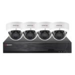 Sistema CCTV POE - 4x Câmara Dome 5MP C/Visão Nocturna/X-Vision + Gravador POE 4CH + IP 10CH 4K