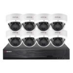 Sistema CCTV POE - 8x Câmara Dome 5MP C/Visão Nocturna/X-Vision + Gravador 8CH 4K