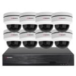 Sistema CCTV POE - 8x Câmara Dome 4K C/Zoom Óptico 4x + Gravador 8CH 4K | XMEye PRO