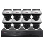 Sistema CCTV POE - 8x Câmara Dome 6MP C/Zoom Óptico 5x/Detecção/AI Track + Gravador 8CH 4K | XMEye PRO