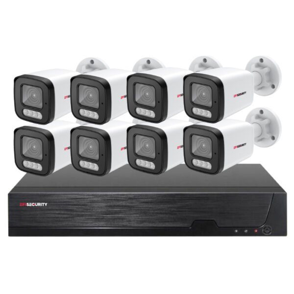 Sistema CCTV POE - 8x Câmara Bullet 4K C/Visão Nocturna AI/Rec. Facial + Gravador 8CH 4K | XMEye PRO