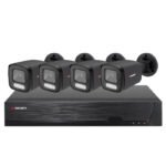 Sistema CCTV POE – 4x Câmara Bullet 4K C/Visão Nocturna AI/Rec. Facial + Gravador POE 4CH/IP 10CH 4K | XMEye PRO | Preto