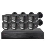 Sistema CCTV POE – 8x Câmara Bullet 4K C/Visão Nocturna AI/Rec. Facial + Gravador 8CH 4K | XMEye PRO | Preto
