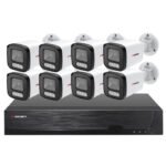 Sistema CCTV POE - 8x Câmara Bullet 4K C/Visão Nocturna/Deteção AI + Gravador 8CH 4K | XMEye PRO