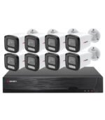 Sistema CCTV POE - 8x Câmara Bullet 4K C/Visão Nocturna/Deteção AI + Gravador 8CH 4K | XMEye PRO