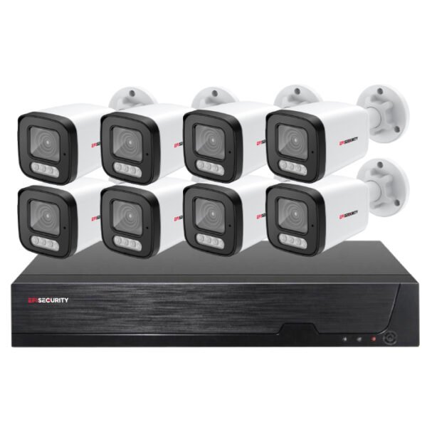 Sistema CCTV POE - 8x Câmara Bullet 4K C/Visão Nocturna/Deteção AI + Gravador 8CH 4K | XMEye PRO