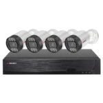 Sistema CCTV POE - 4x Bullet 5MP C/Visão Nocturna/Deteção Movimento + Gravador POE 4CH + IP 10CH 4K | XMEye PRO