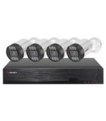 Sistema CCTV POE - 4x Bullet 5MP C/Visão Nocturna/Deteção Movimento + Gravador POE 4CH + IP 10CH 4K | XMEye PRO