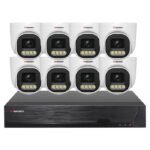 Sistema CCTV POE - 8x Dome 4K C/Detecão AI/Visão Nocturna + Gravador 8CH 4K | XMEye PRO
