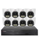 Sistema CCTV POE - 8x Dome 4K C/Detecão AI/Visão Nocturna + Gravador 8CH 4K | XMEye PRO