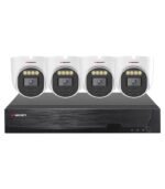 Sistema CCTV POE - 4x Câmara Dome 5MP C/Detecão AI/Visão Nocturna + Gravador POE 4CH/IP 10CH 4K | XMEye PRO