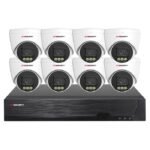Sistema CCTV POE - 8x Câmara Dome 4MP C/Visão Nocturna/Detecção + Gravador 8CH 4K | XMEye PRO