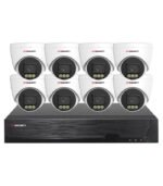 Sistema CCTV POE - 8x Câmara Dome 4MP C/Visão Nocturna/Detecção + Gravador 8CH 4K | XMEye PRO