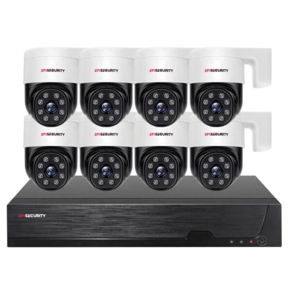 Sistema CCTV POE - 8x Câmara PTZ 6MP C/AI Track/Visão Nocturna + Gravador 8CH 4K | Tuya