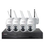 Sistema CCTV WIFI - 4x Câmara PTZ 3MP C/Visão Nocturna/AI Track + Gravador 10CH 5MP | Tuya