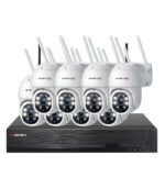 Sistema CCTV WIFI - 8x Câmara PTZ 3MP C/Visão Nocturna/AI Track + Gravador 10CH 5MP | Tuya