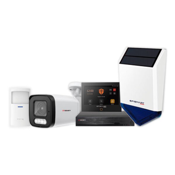 Sistema Segurança PRO – 4x Câmara POE 4K + Central Intrusão + Gravador + Sirene C/Painel Solar + 2x Sensor Movimento + 2x Sensor Porta/Janela